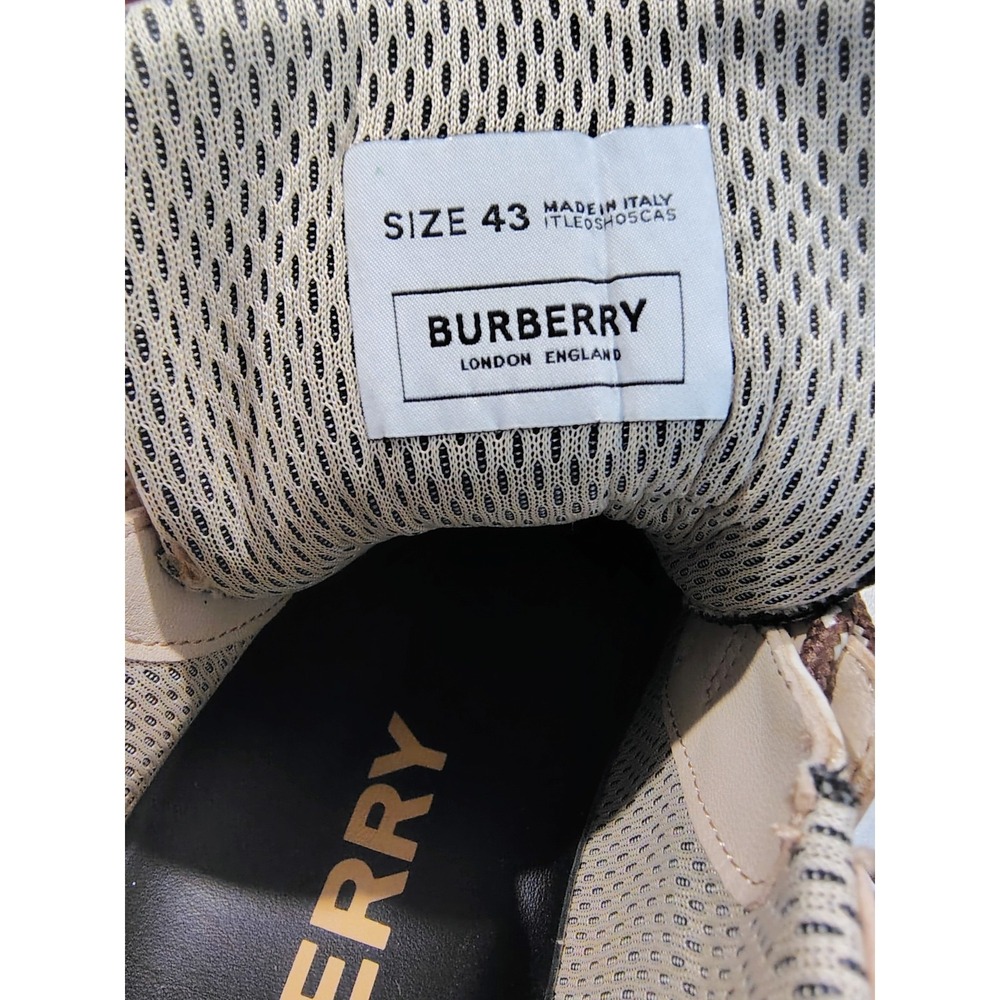 Burberry Camouflage Beige Black Sneakers Arthur Low Top Lace-Up Sz 10 2022 43EU - Picture 6 of 16